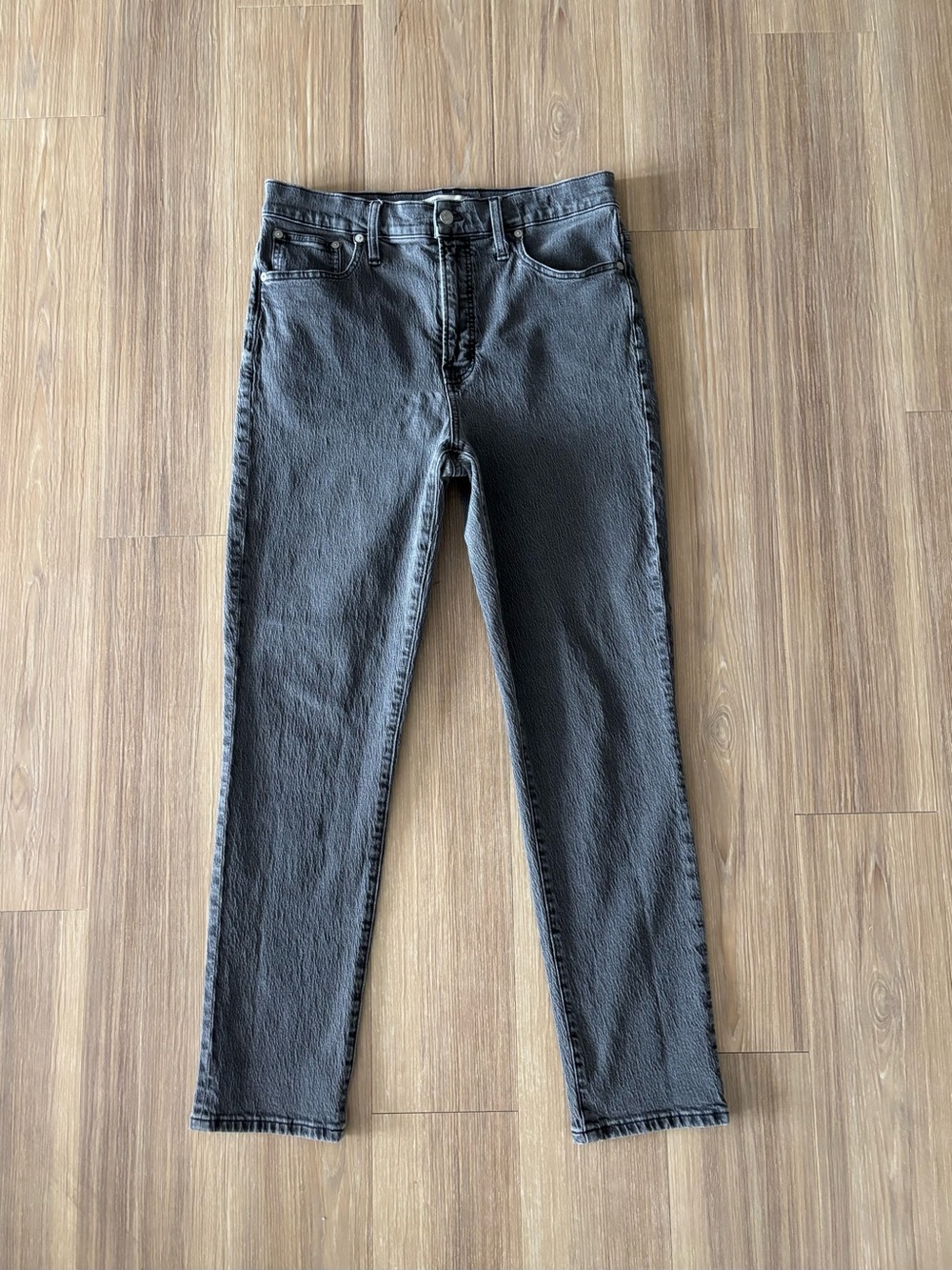 Madewell The Perfect Vintage Straight Jeans Gray Denim High Waist Women 30 Retro